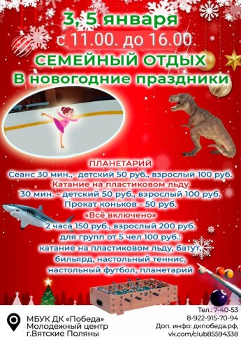 Семейный отдых в Новогодние праздники