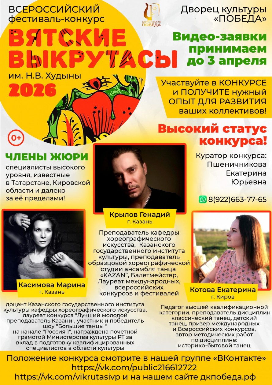 ИТОГОВЫЙ ПРОТОКОЛ Всероссийского фестиваля – конкурса танца «Вятские выкрутасы» им. Н.В. Худыны 